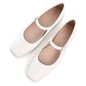 LUXINYU Women's Slip on Flats,Classy Round Toe Solid Classic Mary Jane Ballet Dance Shoes Soft Comfortable PU Flat Shoes