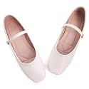 LUXINYU Women's Slip on Flats,Classy Round Toe Solid Classic Mary Jane Ballet Dance Shoes Soft Comfortable PU Flat Shoes