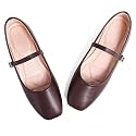 LUXINYU Women's Slip on Flats,Classy Round Toe Solid Classic Mary Jane Ballet Dance Shoes Soft Comfortable PU Flat Shoes