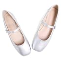 LUXINYU Women's Slip on Flats,Classy Round Toe Solid Classic Mary Jane Ballet Dance Shoes Soft Comfortable PU Flat Shoes