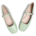 LUXINYU Women's Slip on Flats,Classy Round Toe Solid Classic Mary Jane Ballet Dance Shoes Soft Comfortable PU Flat Shoes