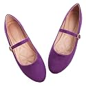 LUXINYU Women's Slip on Flats,Classy Round Toe Solid Classic Mary Jane Ballet Dance Shoes Soft Comfortable PU Flat Shoes