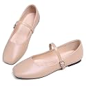 LUXINYU Women's Slip on Flats,Classy Round Toe Solid Classic Mary Jane Ballet Dance Shoes Soft Comfortable PU Flat Shoes
