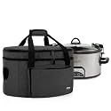 LUXJA Double Layers Insulated Slow Cooker Storage Bag, Black