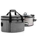LUXJA Double Layers Insulated Slow Cooker Storage Bag, Gray