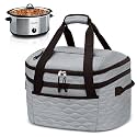 LUXJA Insulated Slow Cooker Bag Compatible with Crock Pot, Gray