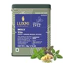Luxmi Estates Holy Tea 50gm Tin Pack | Tulsi Herbal Infusion | Caffeine-Free | Natural Immunity Booster | Supports Digestion &amp; Gut Health | Calming &amp; Stress-Relieving Herbal Chai