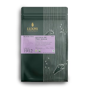 luxmi estates queens black tea blend 50 tea bags 100gm pack  certified organic black tea  kosher gluten free  no additives  50 cups
