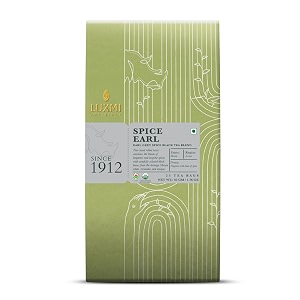 luxmi estates spiced earl grey tea 25 tea bags 50 grams pack  earl grey spice black tea blend  cinnamon cardamom cloves black pepper