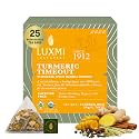 Luxmi Estates Turmeric Time-Out Herbal Infusion - 25 Plant-Based Biodegradable Bags (50g) | Certified USDA Organic | Turmeric, Ginger, Cardamom, Black Pepper Blend |Supports Immunity, Digestion &amp; Inflammation Relief