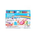 Luxor Doodles Extra Long Wax Crayons| 18 Assorted Shades| 1 Free Glitter Silver Crayon | Perfect For Young Artists