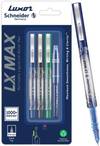 luxor schneider lx max  cone tip  05 mm  1000 meters writing length  german technology roller ball pen