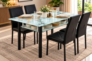 luxora living elara metal 4 seater dining set