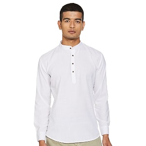 Luxrio Mens Cotton Blend Solid Slim Kurta