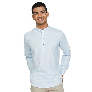 Luxrio Mens Cotton Blend Solid Slim Kurta