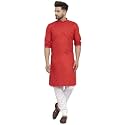 Luxrio Kurta Set for Men with Pyjamas Cotton Blend Long Solid Straight Fit