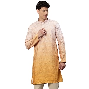 Luxrio Mens Ombre Shaded Sequence Self Embroidered