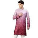 Luxrio Men39s Ombre Shaded Sequence Self Embroidered
