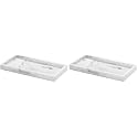 Luxspire Bathroom Vanity Tray, 8 x 4 inch Resin Kitchen Sink Tray for Soap Dispenser Countertop Organizer Plate Holder for Perfume Soap Towel Bathroom Accessories, Mini, White Marble (Pack of 2)