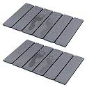 Luxspire Stone Bath Mat, Stone Mat Bathroom Foldable 24x16in 2pc, Dark Gray | Quick &amp; Fast Drying Diatomaceous Earth, Non-Slip Rubber Base, Easy-Clean Surface for Bathroom Floor &amp; Kitchen Counter