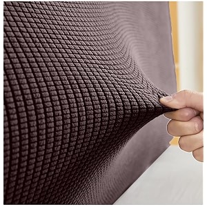 stretchable bed headboard cover small square jacquard headboard slipcover dustproof bed head cover for bedroom queen 140cm-170cm chocolate