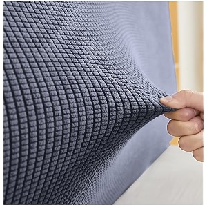stretchable bed headboard cover small square jacquard headboard slipcover dustproof bed head cover for bedroom queen 140cm-170cm grey