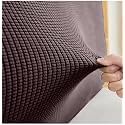 Stretchable Bed Headboard Cover, Small Square Jacquard Headboard Slipcover, Dustproof Bed Head Cover for Bedroom (King (190cm-210cm), Chocolate)