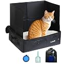 Luxtude Travel Litter Box for Cats with High Sides and Hard Bottom