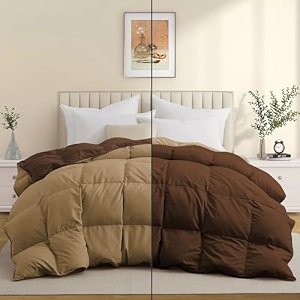 luxurious comfort 600 gsm winter comforter double bed size 9034x10034 - 600 gsm microfiber super soft fluffy for winter comforterrajaiduvetblanket double bed - beigechocolate brown color