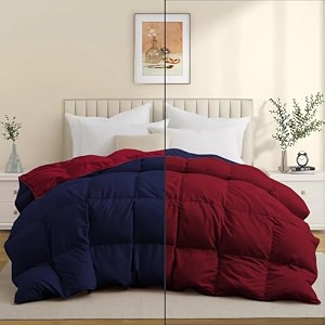 luxurious comfort 600 gsm winter comforter single bed 6034x9034 - 600 gsm microfiber super soft fluffy for winter comforterrajaiduvetblanket single size - navy blueburgundy color