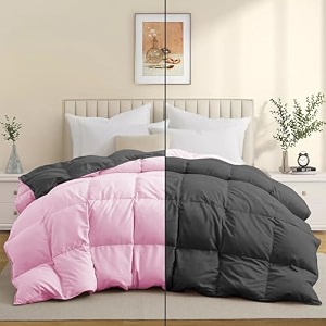 luxurious comfort 600 gsm winter comforter single bed 6034x9034 - 600 gsm microfiber super soft fluffy for winter comforterrajaiduvetblanket single size - baby pinkdark gray color
