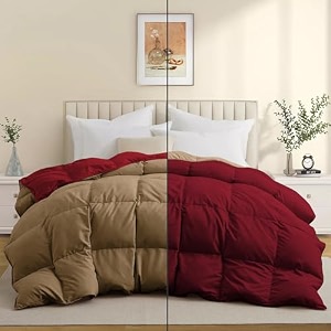 luxurious comfort 600 gsm winter comforter king size 9034x10634 - 600 gsm microfiber super soft fluffy for winter comforterrajaiduvetblanket king size - burgundybaige color
