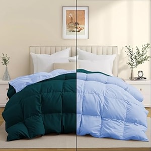 luxurious comfort 600 gsm winter comforter double bed size 9034x10034 - 600 gsm microfiber super soft fluffy for winter comforterrajaiduvetblanket double bed - tealsky blue color