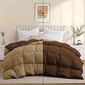 Luxurious Comfort 600 GSM Winter Comforter Single Bed 60"X90" - 600 GSM Microfiber Super Soft Fluffy for Winter Comforter/Rajai/Duvet/Blanket Single Size - Beige/Chocolate Brown Color