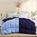 Luxurious Comfort 600 GSM Winter Comforter Double Bed Size 90"X100" - 600 GSM Microfiber Super Soft Fluffy for Winter Comforter/Rajai/Duvet/Blanket Double Bed - Navy Blue/Sky Blue Color