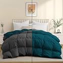 Luxurious Comfort 600 GSM Winter Comforter Single Bed 60"X90" - 600 GSM Microfiber Super Soft Fluffy for Winter Comforter/Rajai/Duvet/Blanket Single Size - Teal/Dark Gray Color