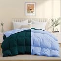 Luxurious Comfort 600 GSM Winter Comforter Double Bed Size 90"X100" - 600 GSM Microfiber Super Soft Fluffy for Winter Comforter/Rajai/Duvet/Blanket Double Bed - Teal/Sky Blue Color