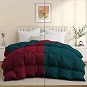 Luxurious Comfort 600 GSM Winter Comforter Double Bed Size 90"X100" - 600 GSM Microfiber Super Soft Fluffy for Winter Comforter/Rajai/Duvet/Blanket Double Bed - Teal/Burgundy Color