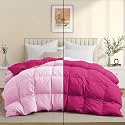Luxurious Comfort 600 GSM Winter Comforter Double Bed Size 90"X100" - 600 GSM Microfiber Super Soft Fluffy for Winter Comforter/Rajai/Duvet/Blanket Double Bed - Hot Pink/Baby Pink Color