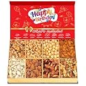 Luxurious Treats Nuts Gift Basket, Happy Birthday Nut Gifts Gourmet Collection Healthy Food Box Mixed Cravings Platter Tray Sampler Assortment Mix for Men Women