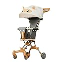 Luxury 3-in-1 Baby Stroller for 7 Months to 3 Years, Lightweight, Foldable, Chair, Safety Harness, Cushioned Seat, Ideal Toddler Trolley, Easy Travel, Carry on Plane, Air Travel (Biege Brown)