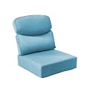 Luxury 6-Inch Outdoor Chair Cushions - 24"* 24" Patio Furniture Cushions with Dual Layer Back Support &amp; Removable Cover, 28D High Density Sponge Patio Cushion for Outdoor Furniture Couch Light Blue