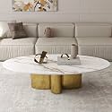 Luxury Faux Marble Top Center Table with Polished Stainless Steel Frame