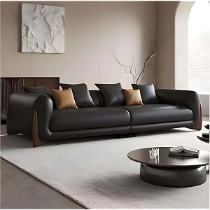 luxury leathrette contemporary sectional sofa set with chaise lounge amp cushions  perfect for living room guest room amp office 1 black1