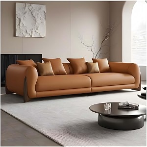 luxury leathrette contemporary sectional sofa set with chaise lounge amp cushions  perfect for living room guest room amp office 1 tan