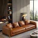Luxury Leathrette Contemporary Sectional Sofa Set with