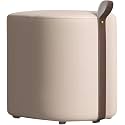 Luxury Makeup Dressing Stool for Girls Bedroom and Living Room Small Square Foot Stool for Shoes Light Khaki Color Short Vanity Bench