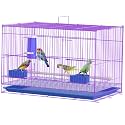 Luxury Metal Bird Cage - Designed for Small to Medium-Sized Birds, 20-Inch Large Capacity, Suitable for Parrots, Finches, Cockatiels, and More Pet Birds(Purple)