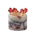 Luxury Natural Marble Match Holder with Striker, Decorative Matchbox Decor