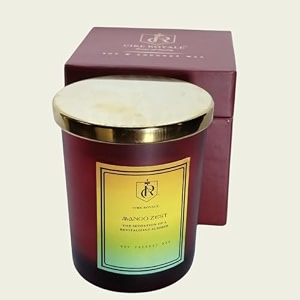 luxury scented candle non-paraffin 100 soy amp coconut wax blend gift for mango lovers mango zest - the sensation of revitalising summer large